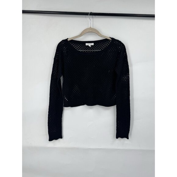 Dalia’s Rave Witchy Goth Retro Y2K Sheer Knit Cropped Top Women Medium Black - Picture 1 of 6